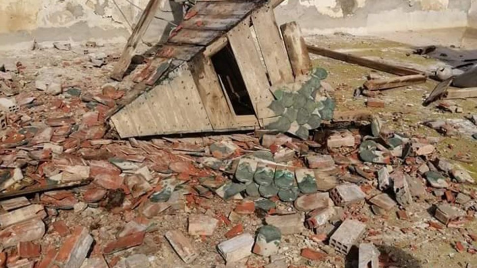 سقوط جزء من صومعة قصر بن رمضان في صفاقس